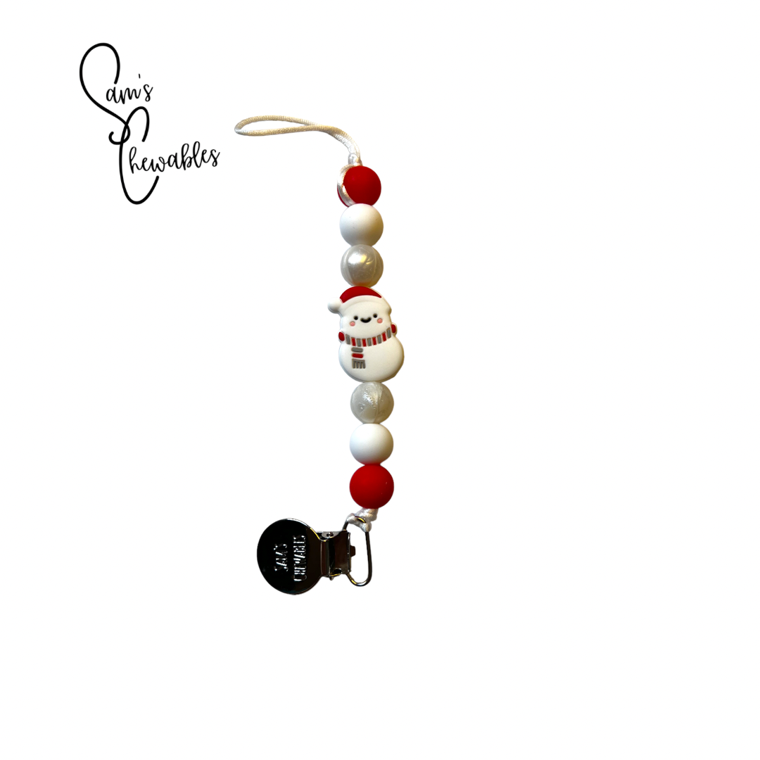 Snowman Soother Clip
