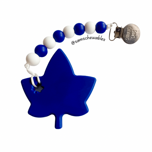 Blue Maple Leaf Teether